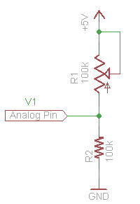 Basic Voltage Divider Circuit for Reading a Potentiometer