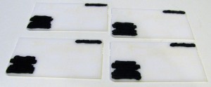 Laser cut cards with dry erase marker blots