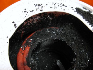 Damaged active carbon filter